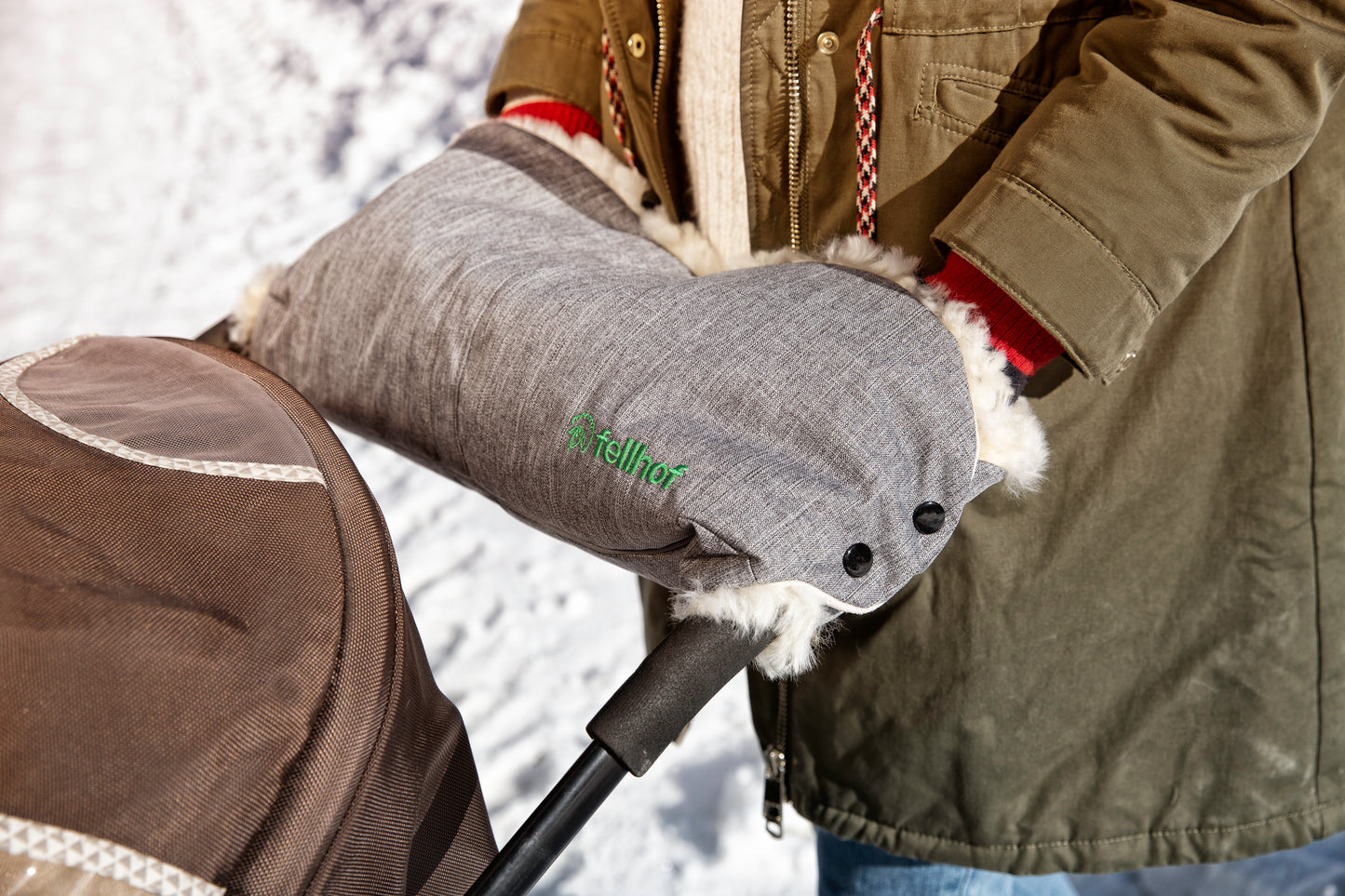 Kinderwagen-Handwärmer aus Lammfell