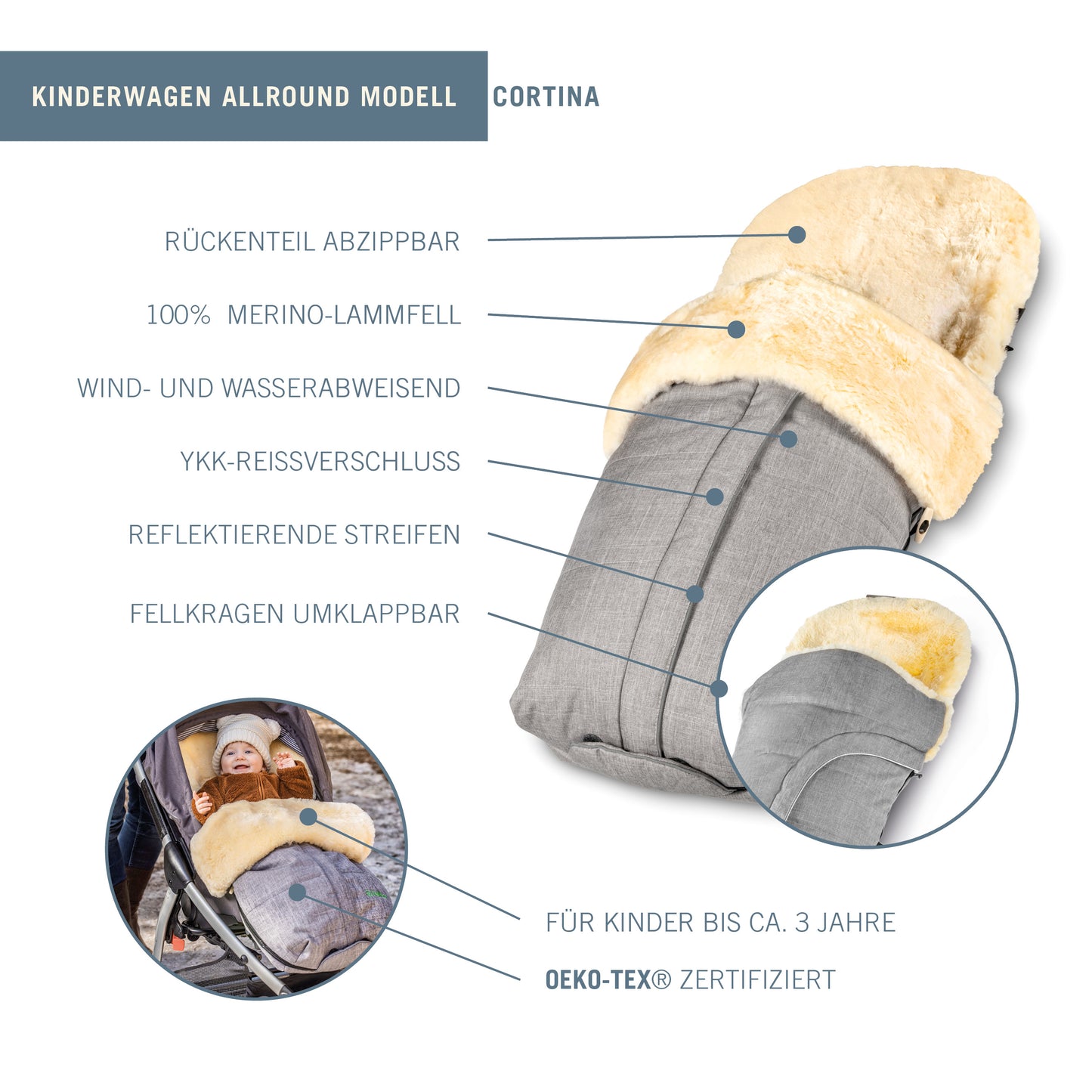 Lammfell Fußsack Cortina